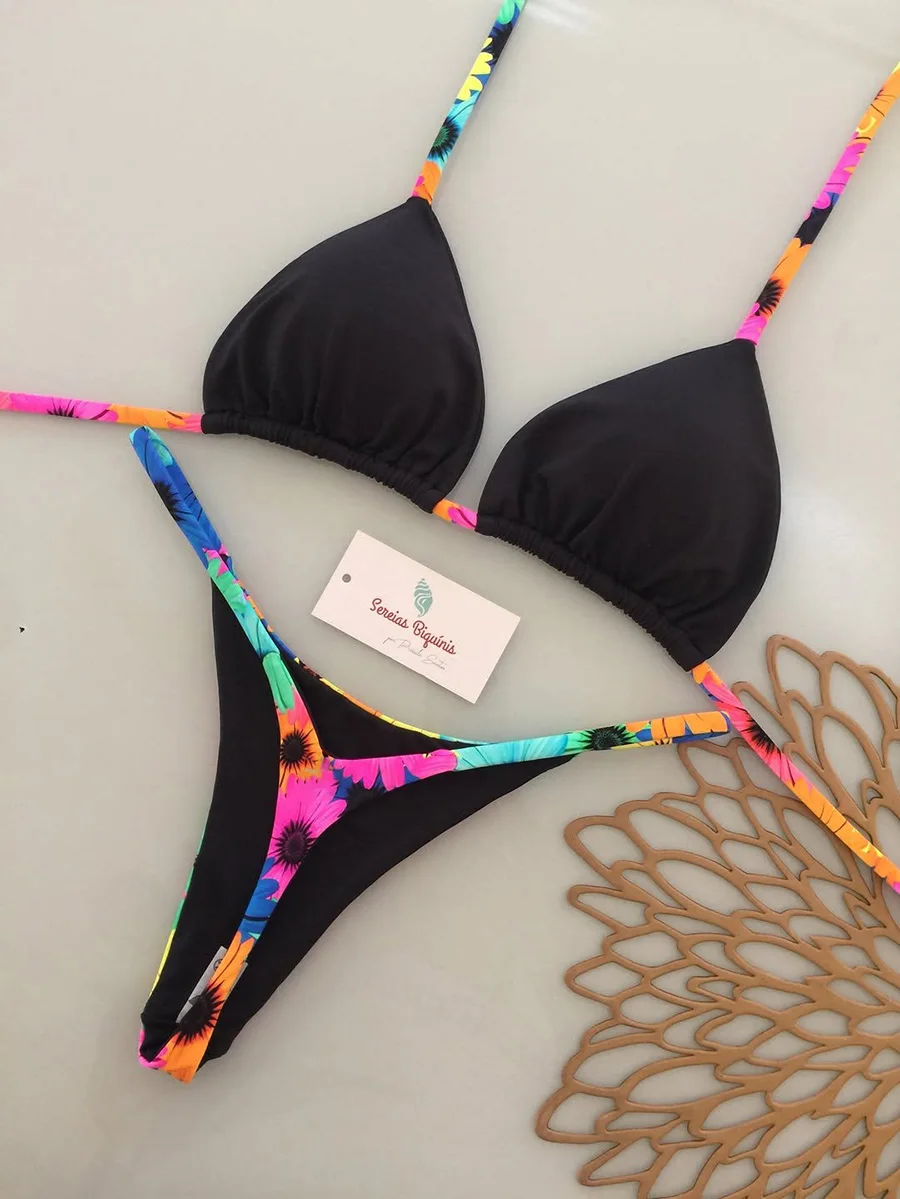 

Micro Bikinis 2026 Sexy Women Swimsuit Push Up Swimwear Print Bikini Set Thong Biquini Bathing Suit Swimming Beachwear Female