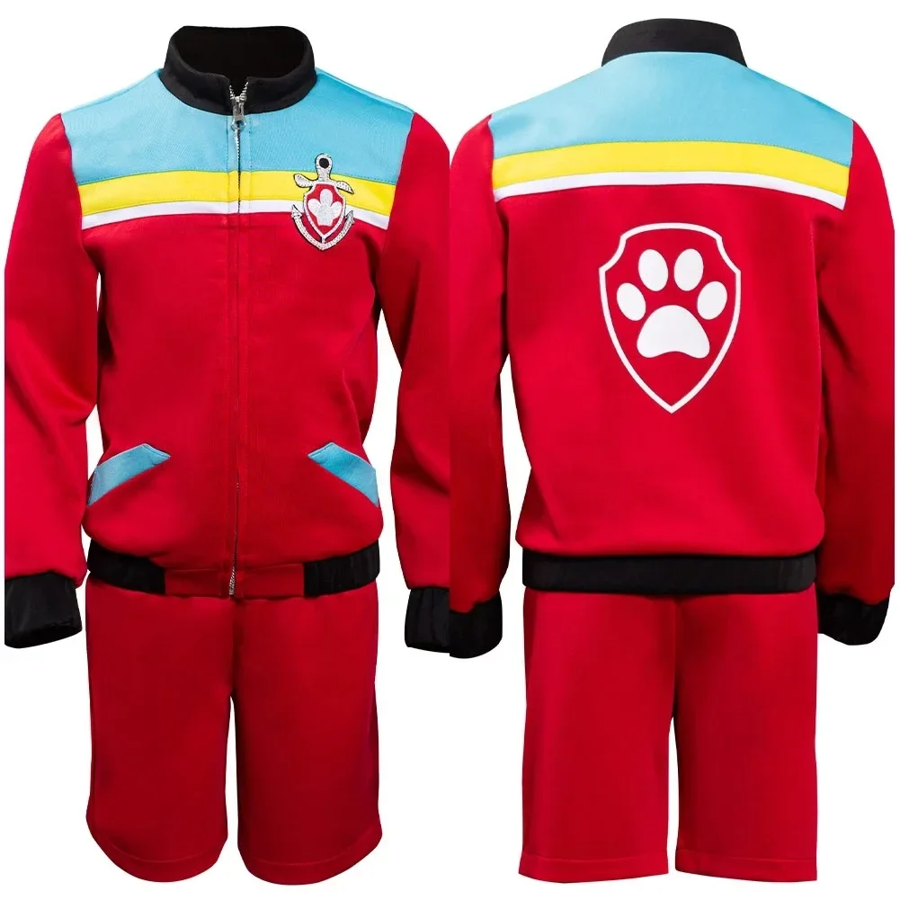 Child Adult Captain Ryder Cosplay Costume Boy Vest Jacket Coat Pants Suit Dog Red Sportswear Halloween Anime Movie Outfit Unisex