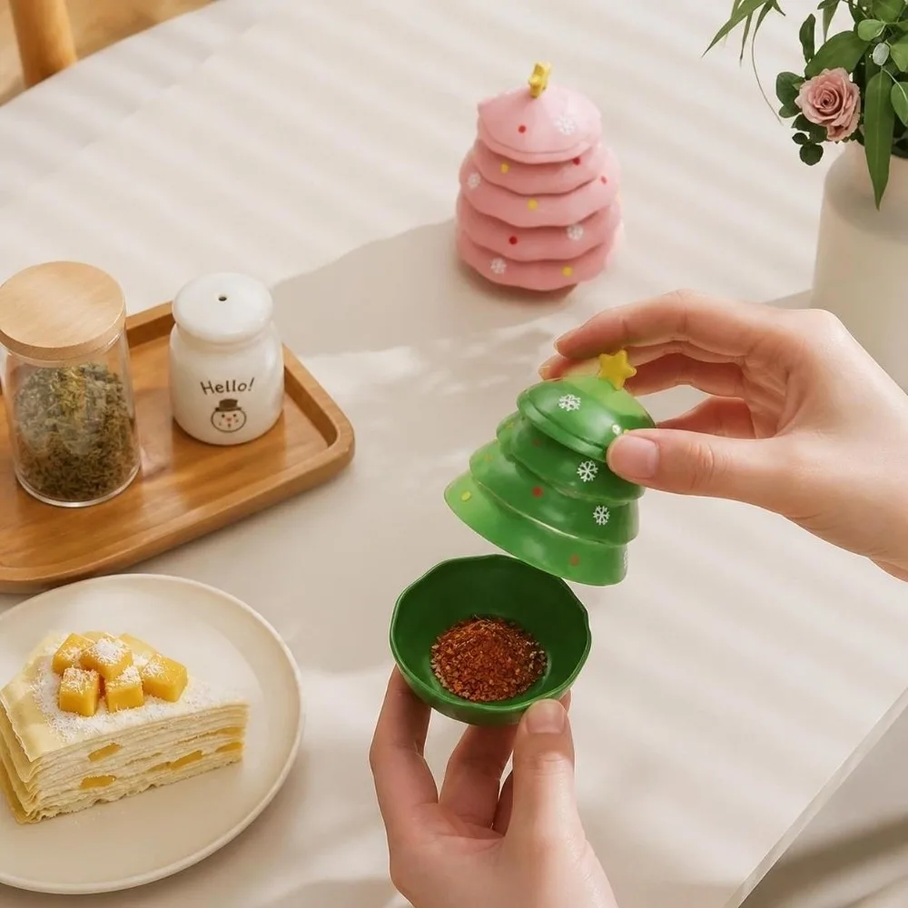 Splicing Platter Plastic Christmas Tree Dipping Dish Durable Dustproof Sauce Dish Ornaments Mini Fruits Bowl Home