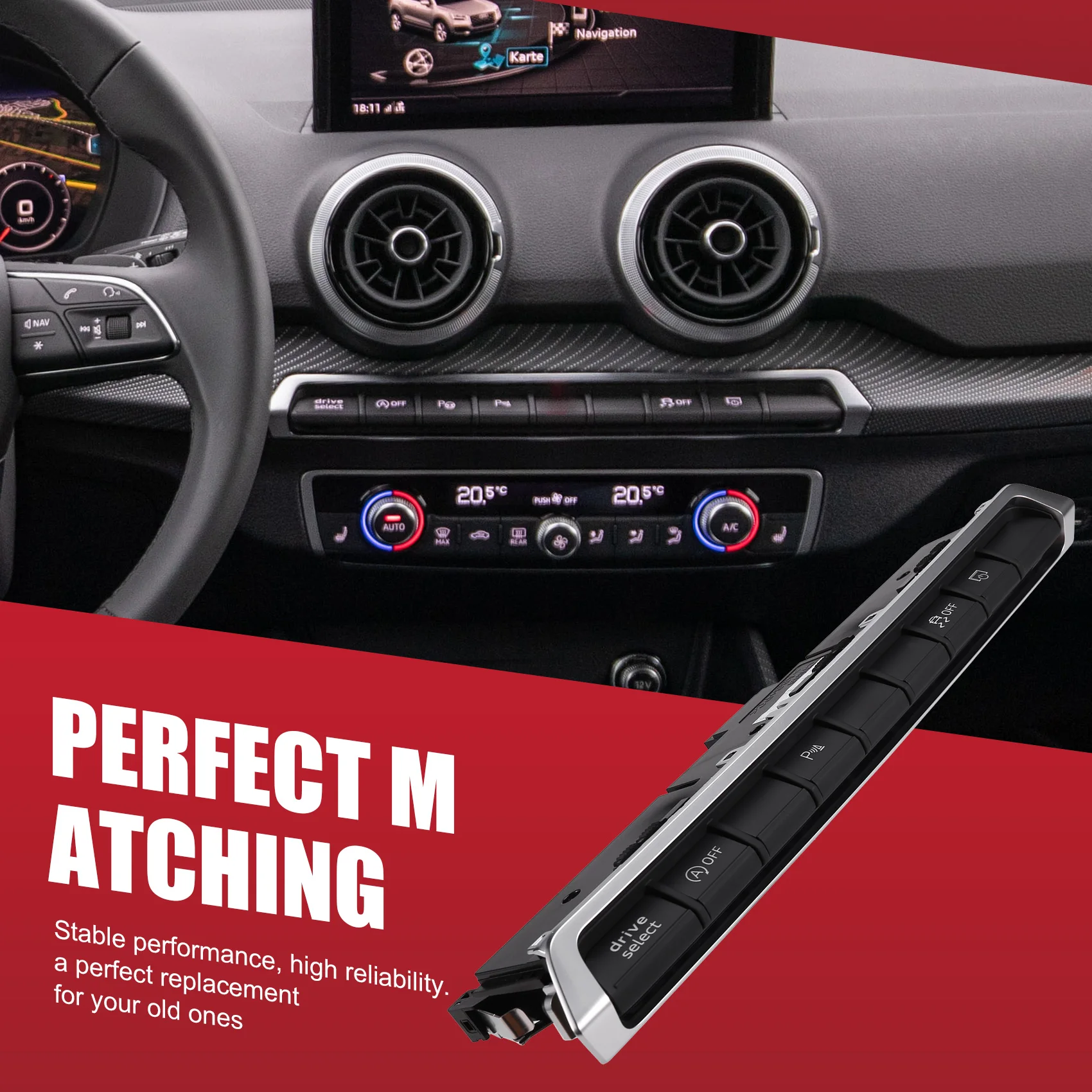 

Multi Control Switch Radar Dual Flash Parking Start Stop Driving Mode Switch For Q2 81A925301K