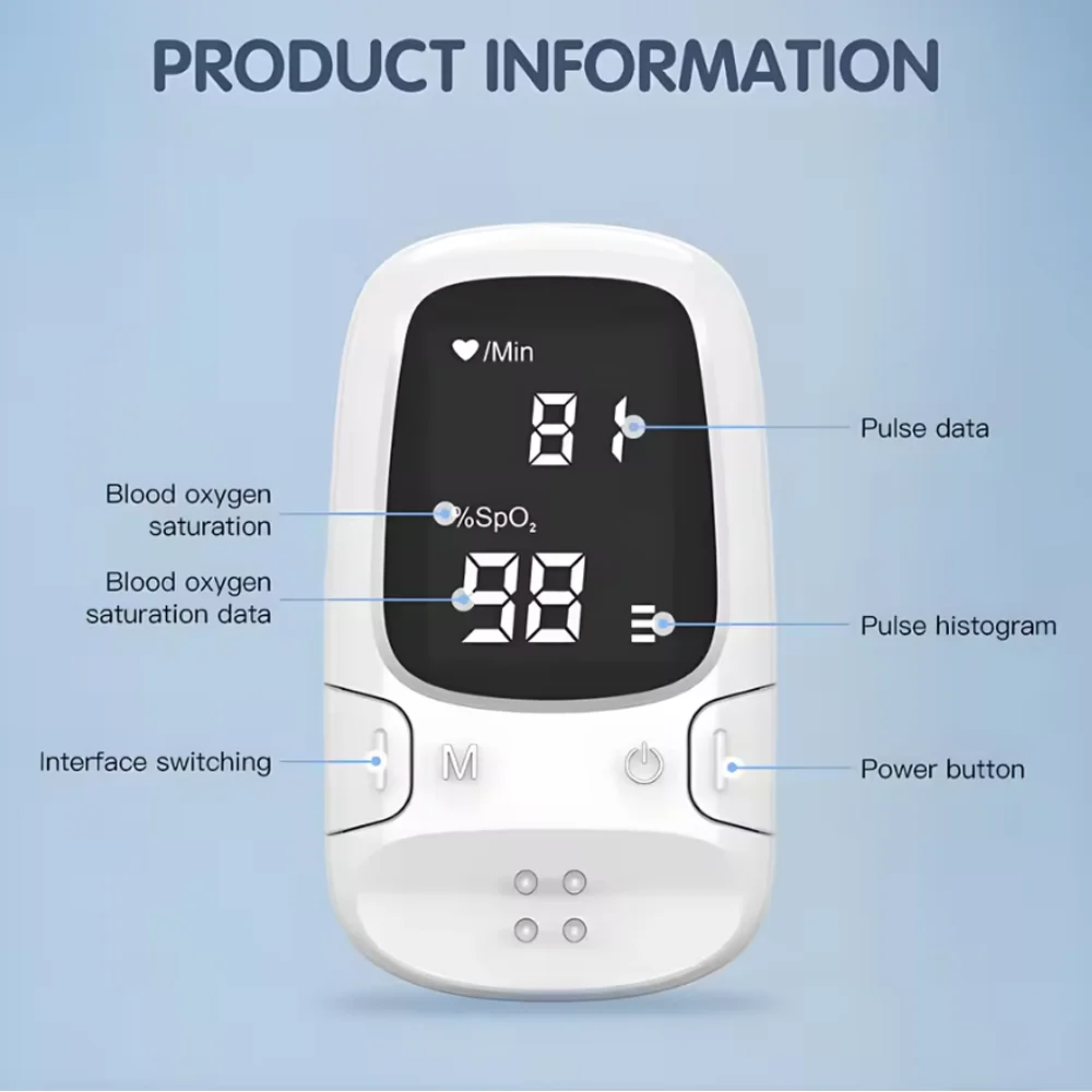 

1 шт., оксиметр с зажимом для пальцев, цифровой светодиодный оксиметр для домашнего использования, пульсоксиметр, диагностический портативный измеритель насыщения крови кислорода