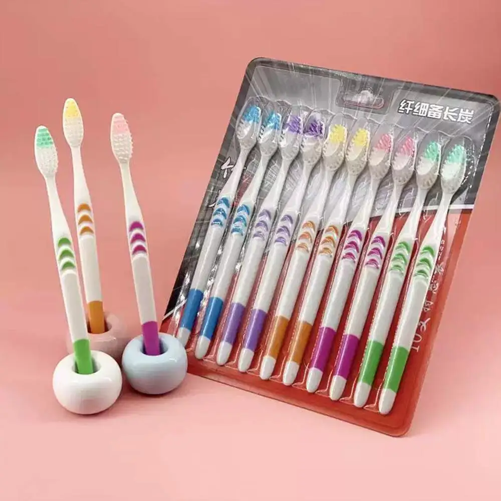 10/20Pcs Packed Toothbrush Deep Cleaning Soft Bristle Bamboo Charcoal Black Hair Health Ultra-Fine Dental Oral Cleaning Care