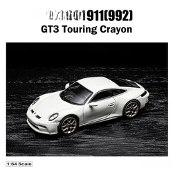 1:64, 911(992) GT3 Touring#675, alloy die-cast static miniature car toy model, boy's Day gift, collection display ornament.