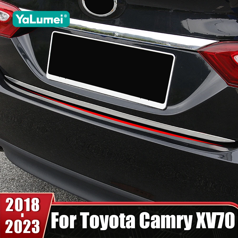 

For Toyota Camry 70 XV70 2018 2019 2020 2021 2022 2023 Stainless Steel Car Rear Trunk Boot Cover TailGate Trim Strip Accessories