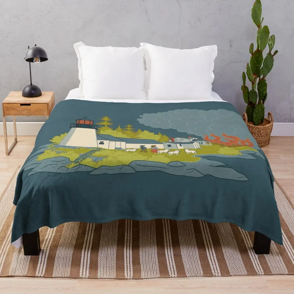 

Burnt Island Light Throw Blanket Soft Bedroom Blanket for Night Sleeping