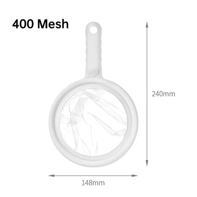 1pc 80/100/200/400Mesh Hand-held High Density Mesh Soy Milk Wine Filter Bag Nut Bag Tea Coffee Oil Yogurt Reusable Filter Net