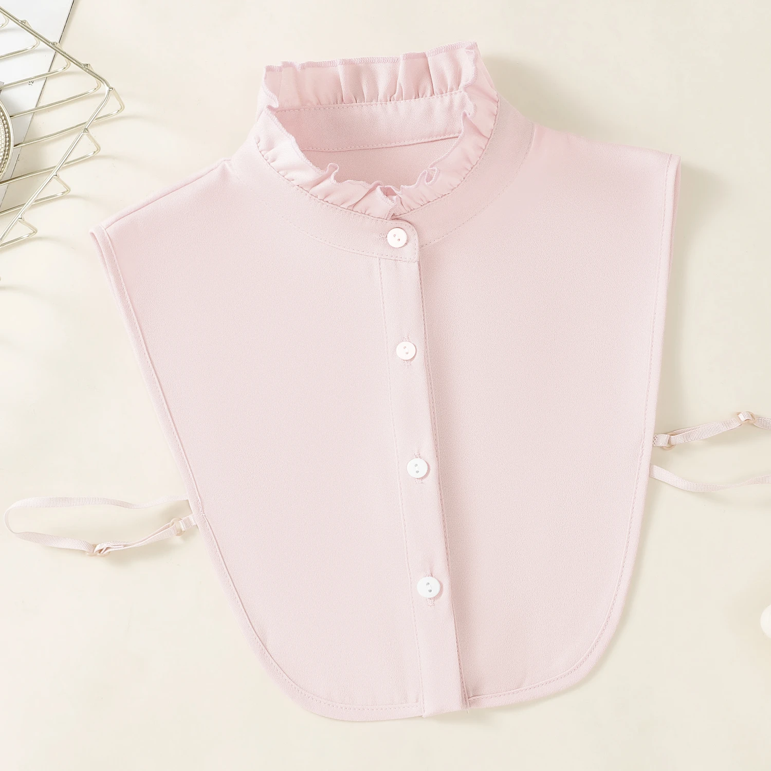 1 peça gola alta com babados e destacável – elegante, versátil e ajustável, com estilo retrô e elegante, suita