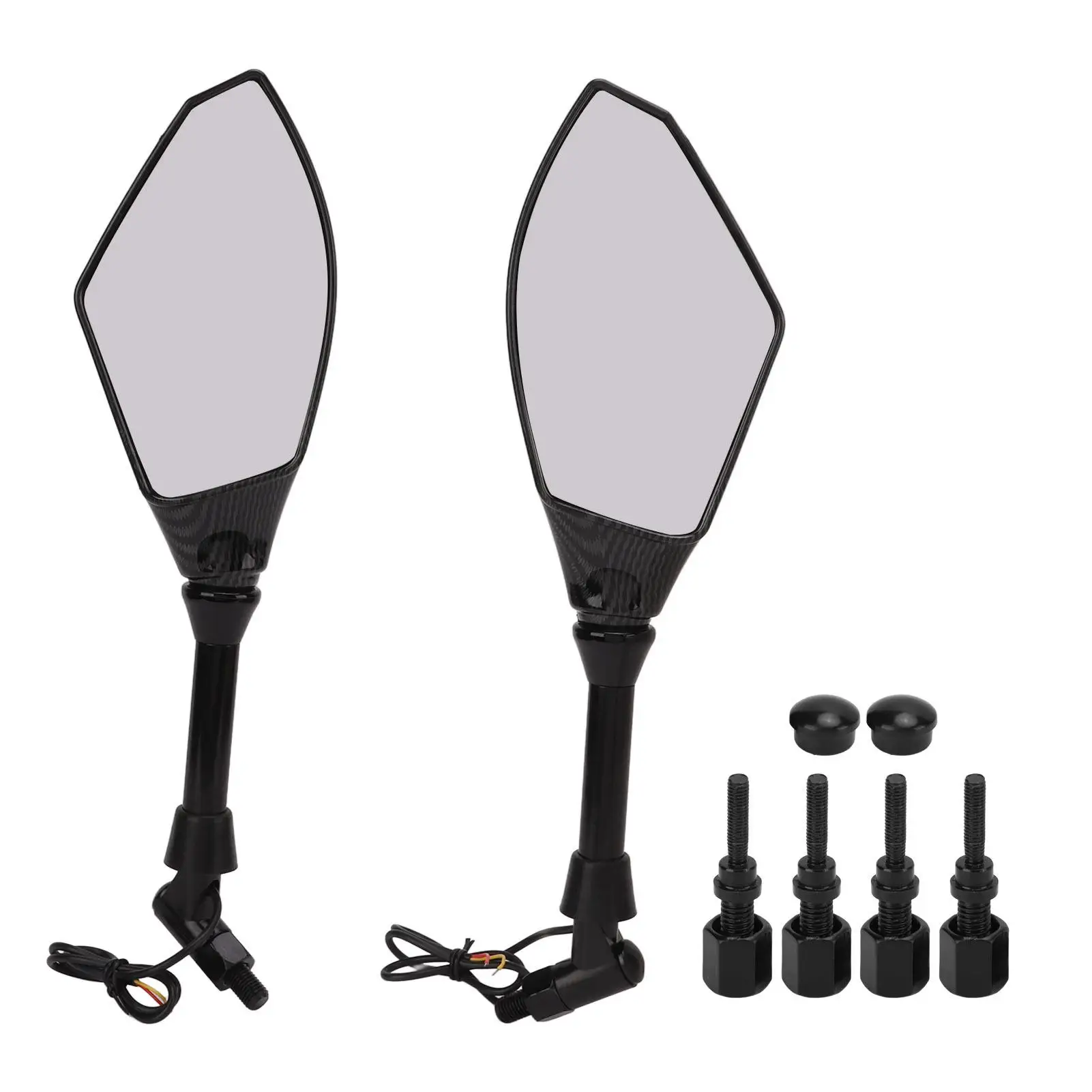 

Autocycle Bar End Mirrors 10mm Rearview Mirror Motocycle Rear View Mirro with LED Turn Signal for motor Repair
