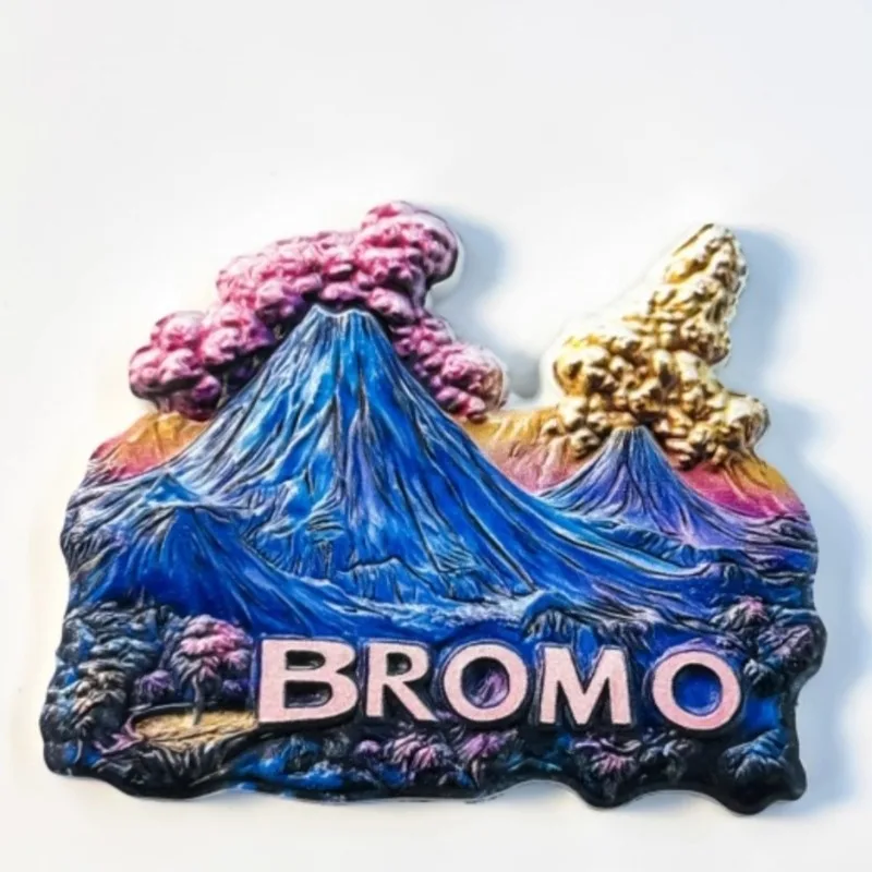 The Republic of Indonesia Fridge Magnets Bali Travel Souvenirs Borobudur Bromo Ijen Refrigerator Stickers Birthday Gifts