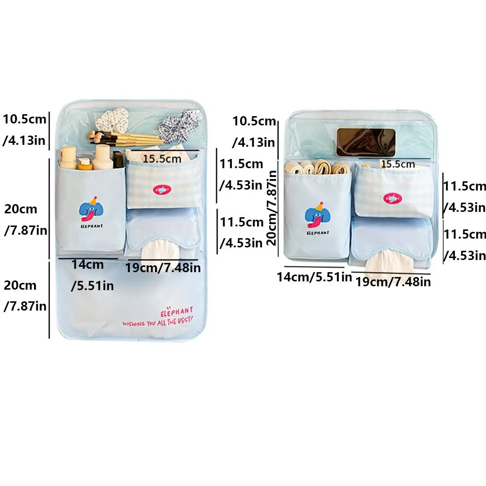 حقيبة تخزين مقعد السيارة متعددة الجيوب بسعة كبيرة وقابلة للطي ومنظم داخلي للسيارة بنمط كرتوني مع جيوب بإبزيم للمقعد الخلفي #6