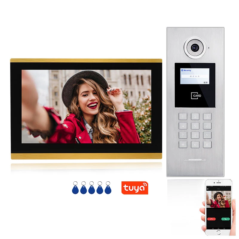 VIDEW 10.1 Inch Multiunit 6 Flat Smart Wifi Video Doorphone Touch Sreen Android Video Door Bell Building Intercom System