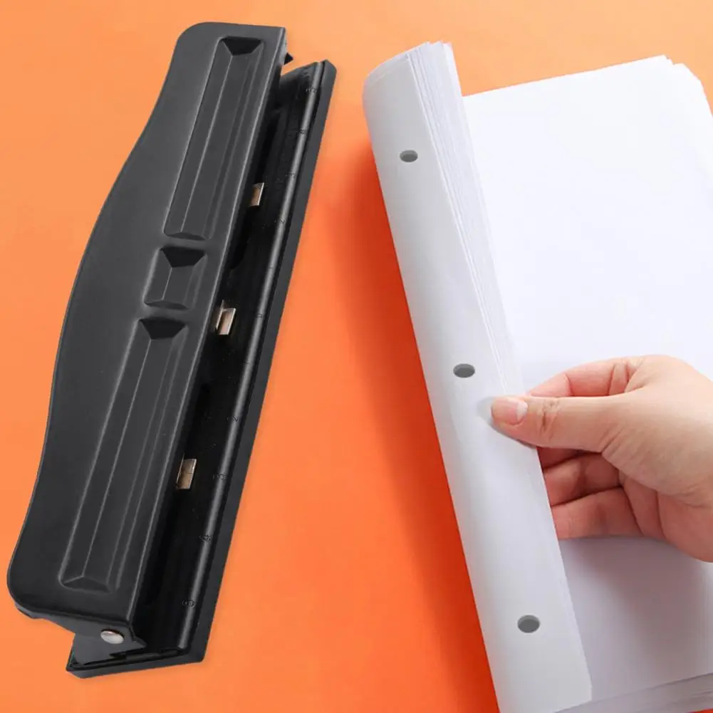 Perforadora de 3 agujeros para encuadernación, 8 hojas de Metal, bandeja de chips de residuos integrada, perforadora de papel Manual de escritorio, suministros escolares
