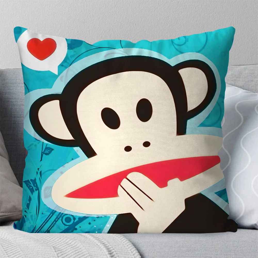 

Cartoon P-Paul Frank Monkey Pillow Case Square Pillow Bedroom Sofa Leisure Comfort Cushion Car Living Room Home Decoration