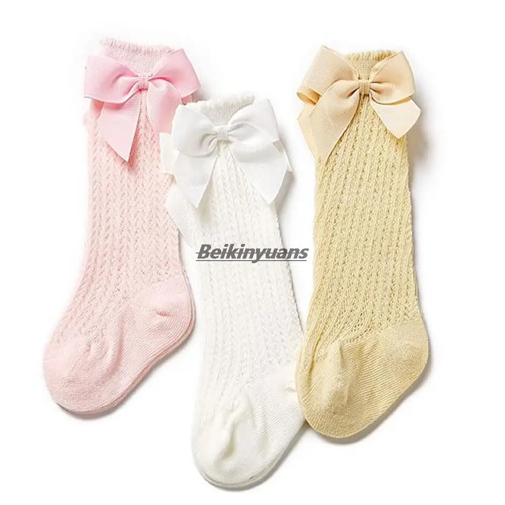 Baby Infants Kids Sokken Toddlers Girls Princess Knee High Socks Tights Leg Warm Bow Solid Cotton Children's Sock