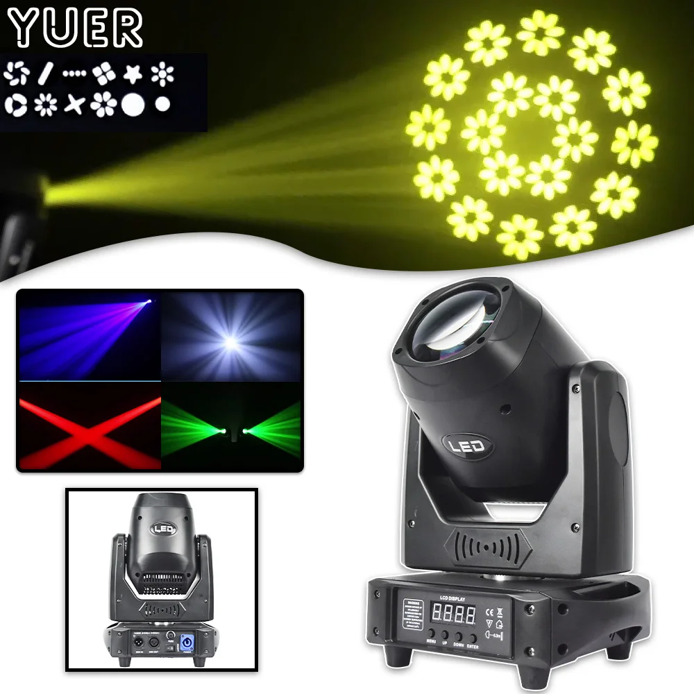 Beam Moving Head 180W LED Spot Rainbow Focus Effect For Stage Lighting DMX Control Party Wedding Decoration Gobo Dj Club Bar