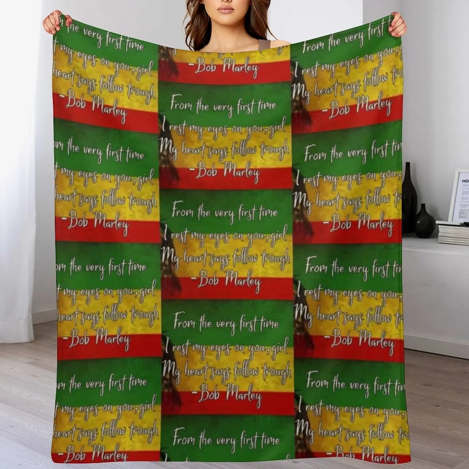 

Bob Marley Throw Blanket Wrinkle Resistant Lightweight Blanket