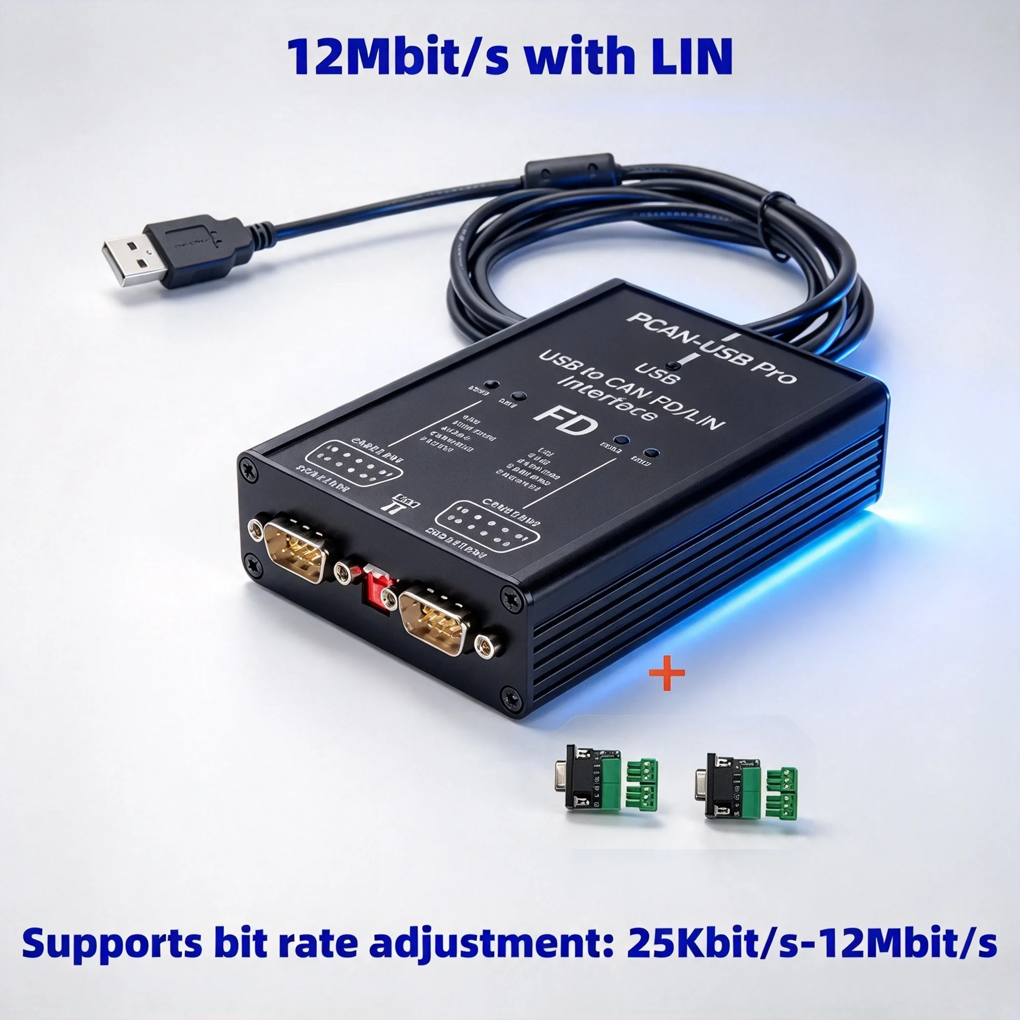 PCAN-USB Pro PCAN FD PRO 8Mbit/s 12Mbit/s 16Mbit/s USB to CAN Adapter 2CH CAN FD Compatible with IPEH-004061 for PEAK