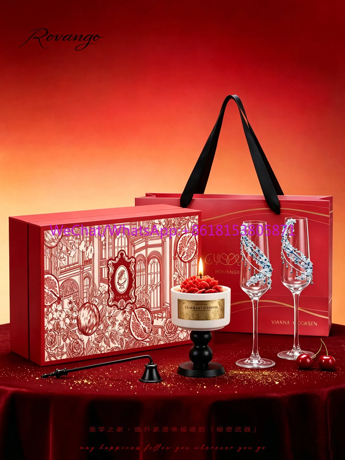 Glass champagne glass hand-drilled toasting glass with aromatherapy accompaniment