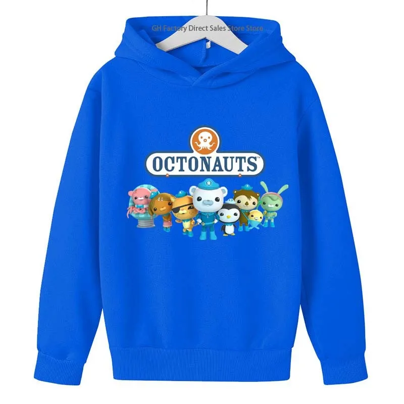 Octonauts Kids Cute Spring Autumn Long Sleeve Hooded Sweatshirts 2-13Years Boys Girls Cartoon Print Casual Outfits Children Tops