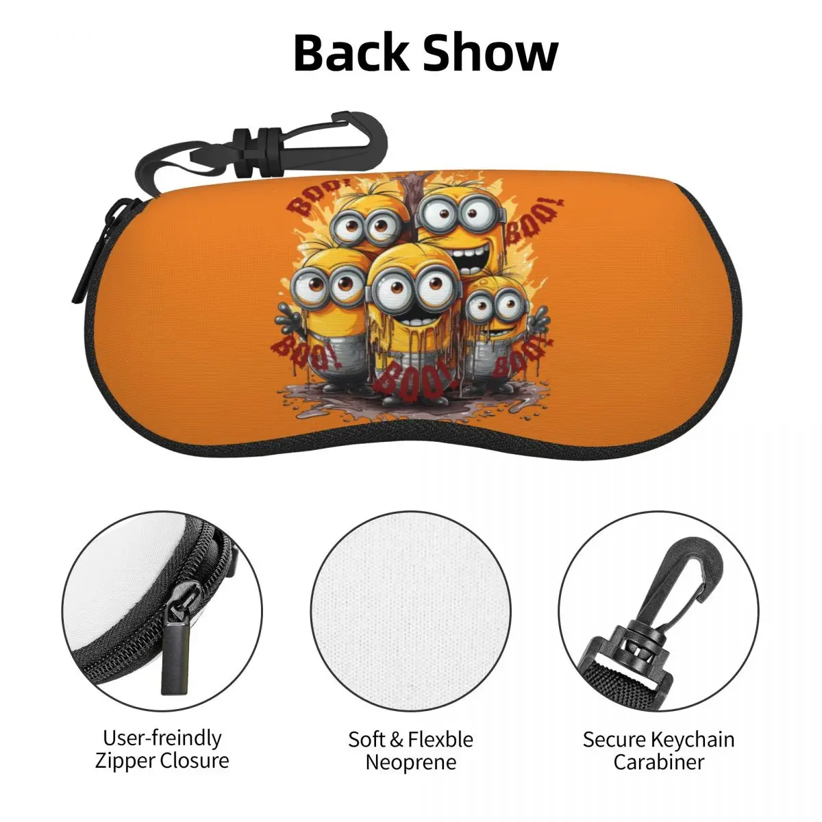 Halloween BOO Shell Óculos Protetor Casos, M-Minions Cool Sunglass Case, Saco de óculos, Personalizado