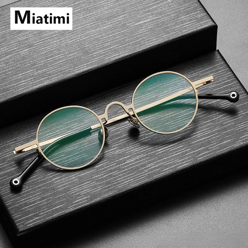 

Fashion Comfortable Round Eyeglasses frames Vintage Luxury Pure Titanium Eyewear Optical Prescription Glasses Frame Men Women