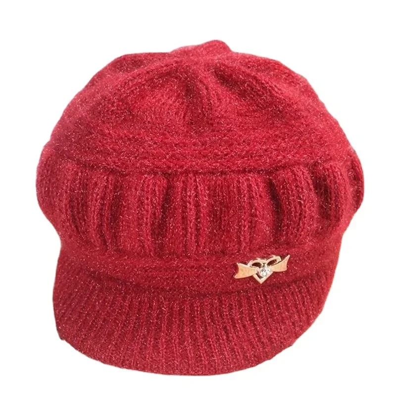 Winter Women\'s Warm Woolen Hats and Velvet Hats, Outdoor Windproof Warm Hats, Thick Knitted Hats, Caps, Skullies & Beanies