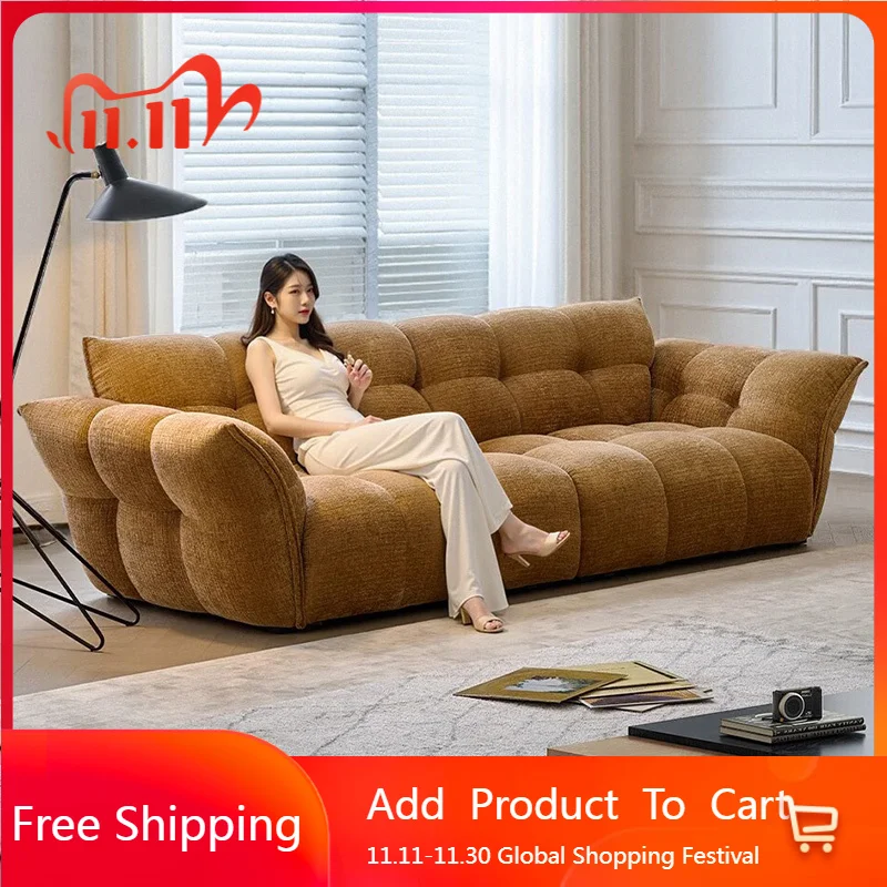 Puffs Lounge Living Room Sofas Vintage Ergonomics Nordic Relaxing Living Room Sofas Light Luxury Muebles Lounge Suite Furniture