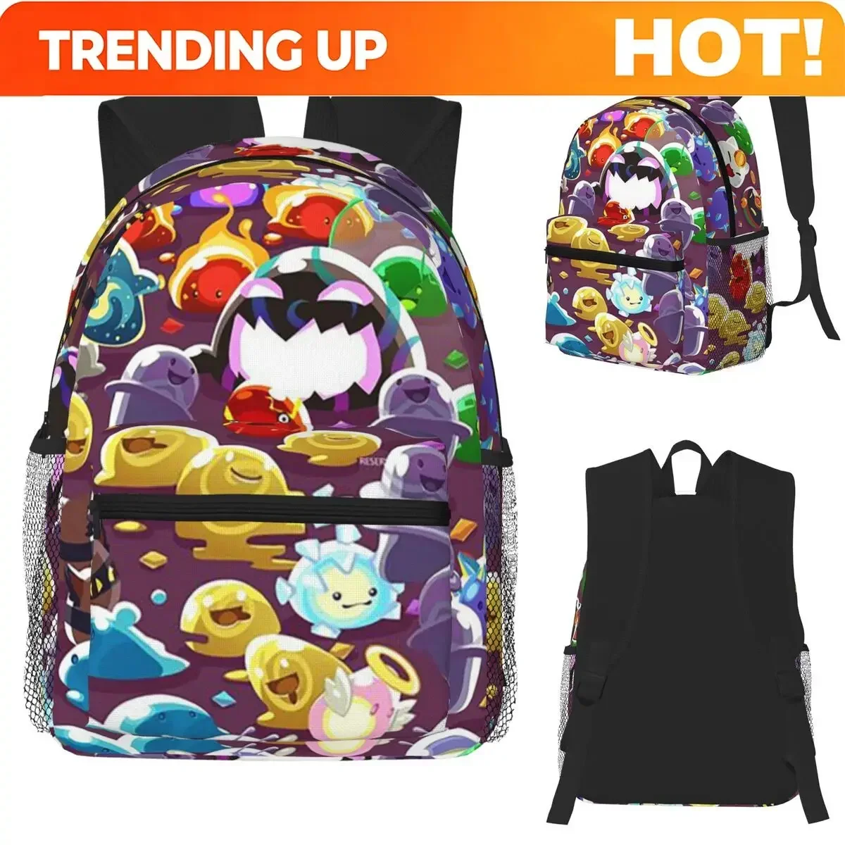 Custom Bag Slime Rancher Cartoon Game Anime Cute Student Backpack School Bag Hiking Travel Daypack For Men Women Bookbag Shoulde