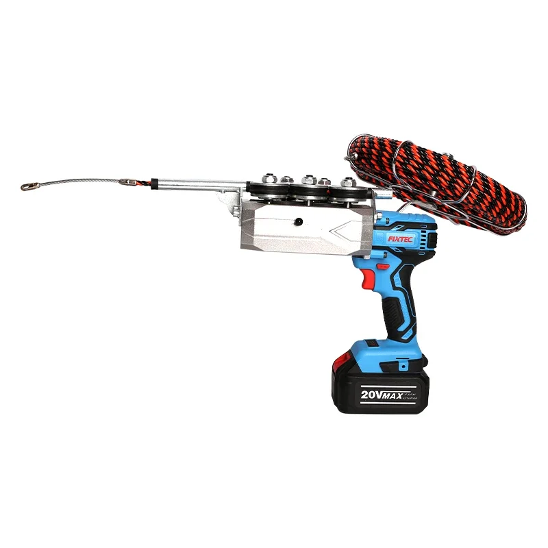 FIXTEC Power Tools Electrical 20V Li-ion Wire Puller Brushless Wall Wiring Cable Threading Machine