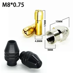 Mini Drill Brass Collet Chuck for Dremel Rotary Tool 0.5-3.2mm Brass and Nut for Dremel Accessories Set M8