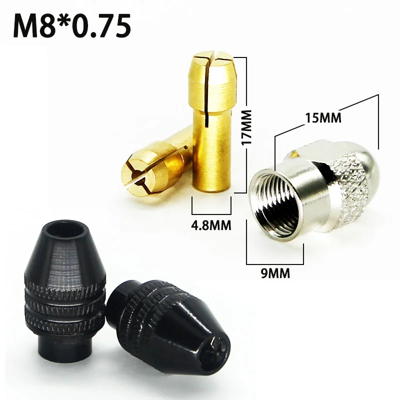 Mini wiertarka mosiężna tuleja zaciskowa do narzędzia obrotowego Dremel 0,5-3,2 mm mosiądz i nakrętka do zestawu akcesoriów Dremel M8