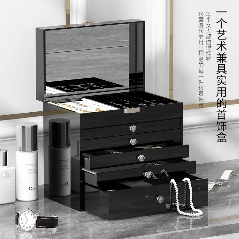 TAO  Premium sense put earrings necklace finishing box large capacity multi-layer earrings ring shelf