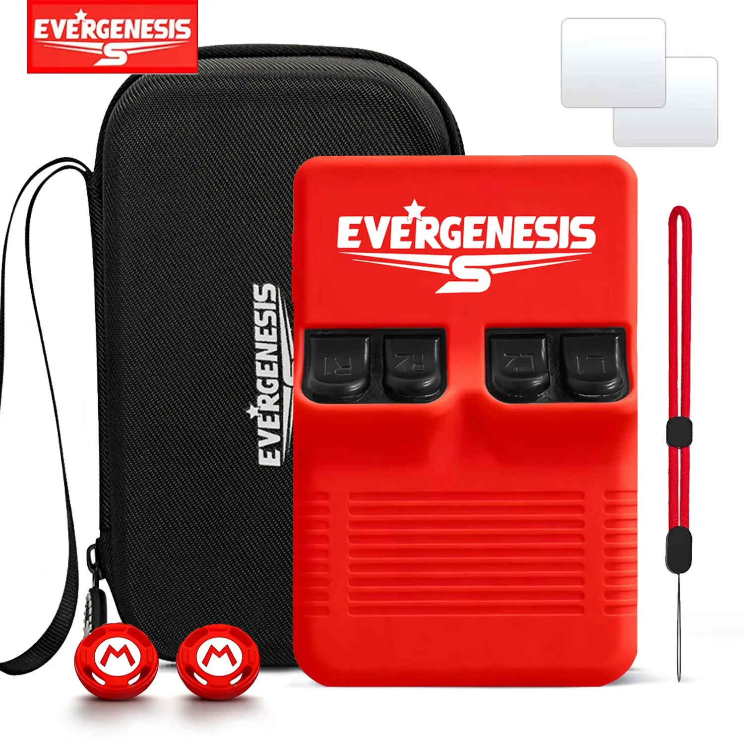 R36S Protective Case Set for R36S Handheld Game Console Silicone Cover EVA Carrying Bag Screen Protector Thumb Grips Accessories