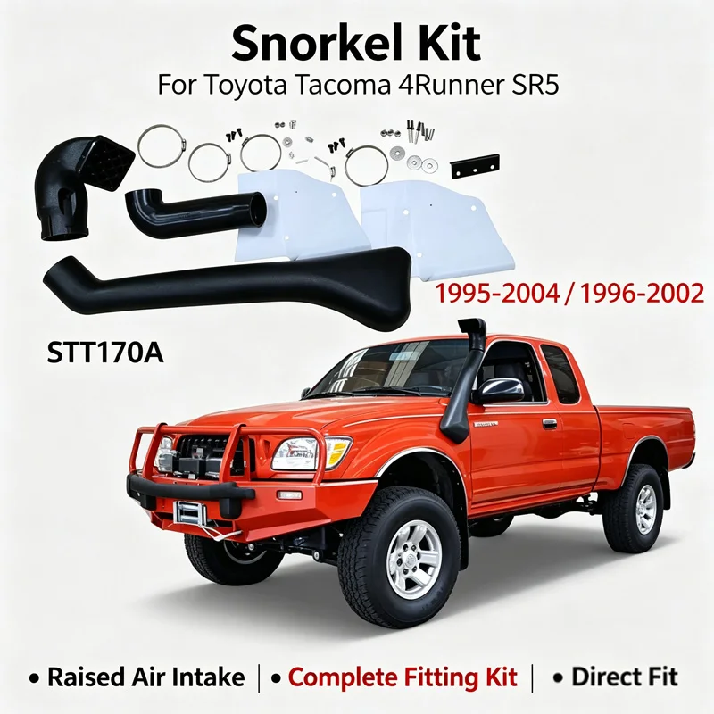 Air Intake Snorkel Kit for Off-Road Water Crossing  Fit 1995-2004 Tacoma 1996-2002 4Runner  4x4 Accessories Body Parts Upgrade
