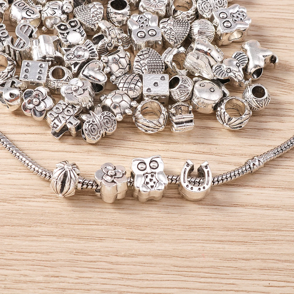 Tusember Mix Legierung Tier Blumen Herzen Anhänger-Charms Passend für Original 925 Sterling Silber Armband DIY Schmuckherstellung – Detail 4