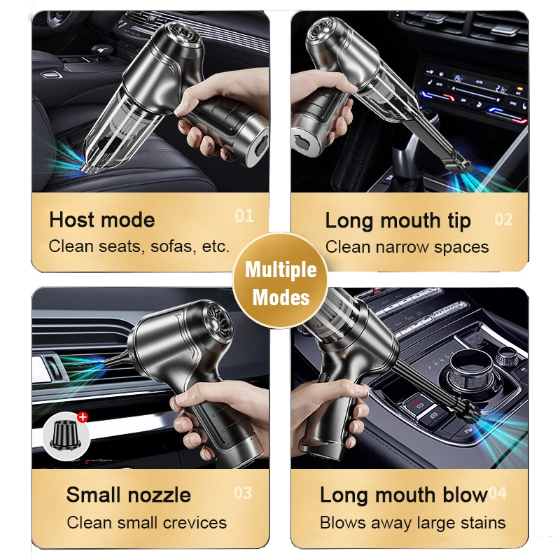 Brushless Car Vacuum Cleaner Cordless Handheld Auto Vacuum Home & Car Dual Use Mini Vacuum Cleaner with Builtin Battrery