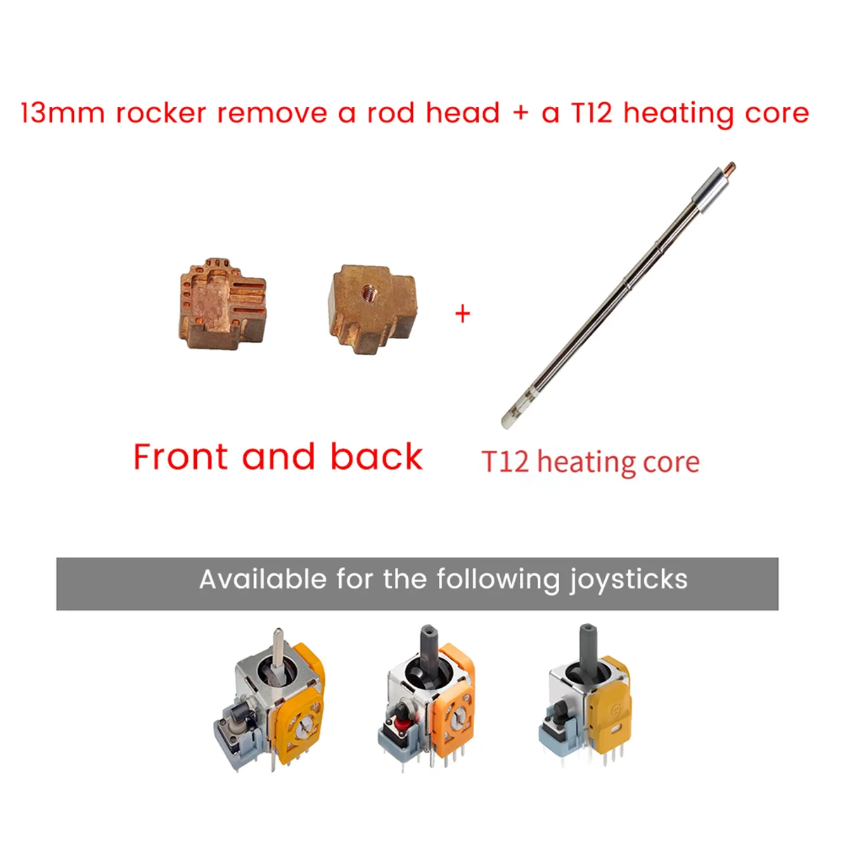 13mm Special Removable Joystick Soldering Iron Tip T12 Heating Core for Joystick