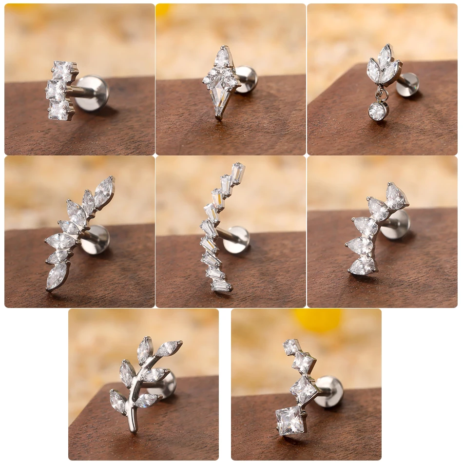 1Pc/5Pcs G23 Titanium Leaf Hel - Body Jewelry Internally Threaded recension och pris