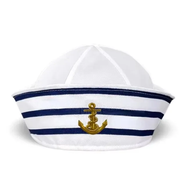 1-teiliges Set Yachtkapitänsmütze Seemannsmütze mit Schal Matrosenmütze Bootskostüm für Herren Damen Kapitäne Verkleidungsparty – Detail 15