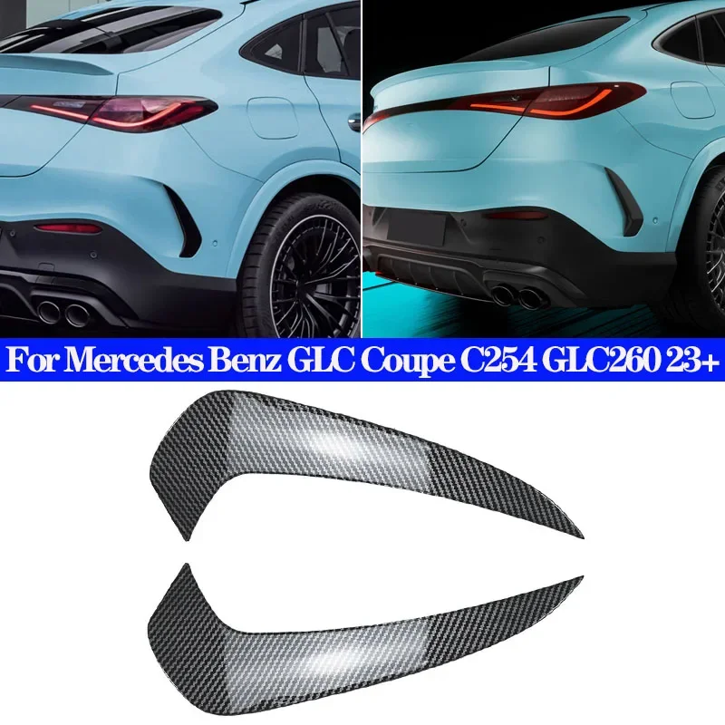 For Mercedes Benz GLC Class Coupe C254 GLC260 300 2023+ Car Rear Bumper Splitter Spoiler Canard Air Vent Trim Spoilers ABS Parts