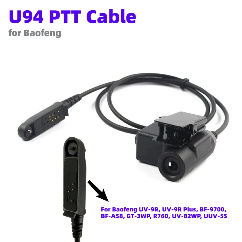 

Tactical U94 PTT Cable Plug Headset Adapter for Z Tactical Bowman Elite II HD03 HD01 HD02 NATO Headset for Baofeng UV-9R A58