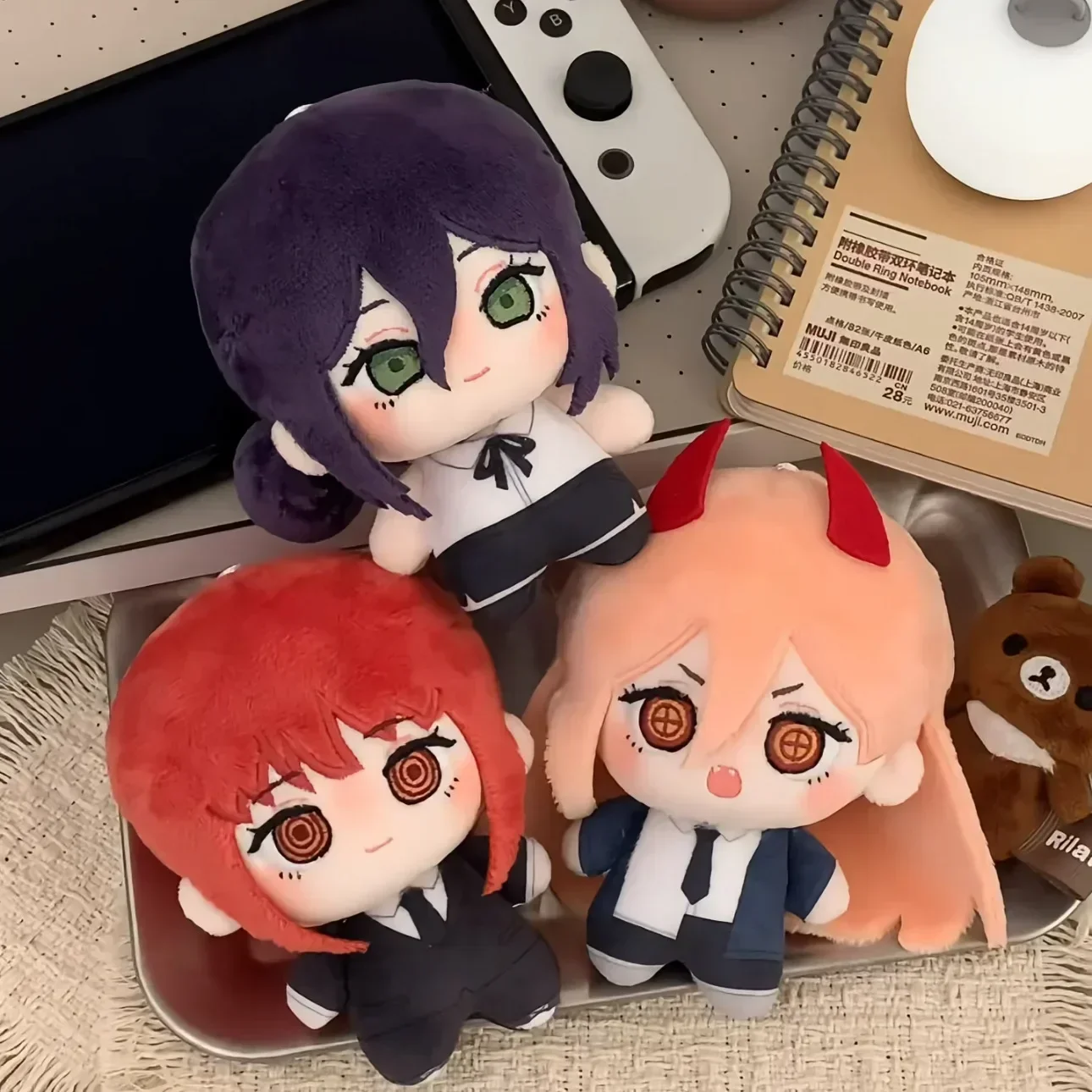 Chainsaw Man Q Version Makima Character Two-Dimensional Plush Pp Cotton Filling Soft Hand Doll Keychain Zipper Decoration Gift