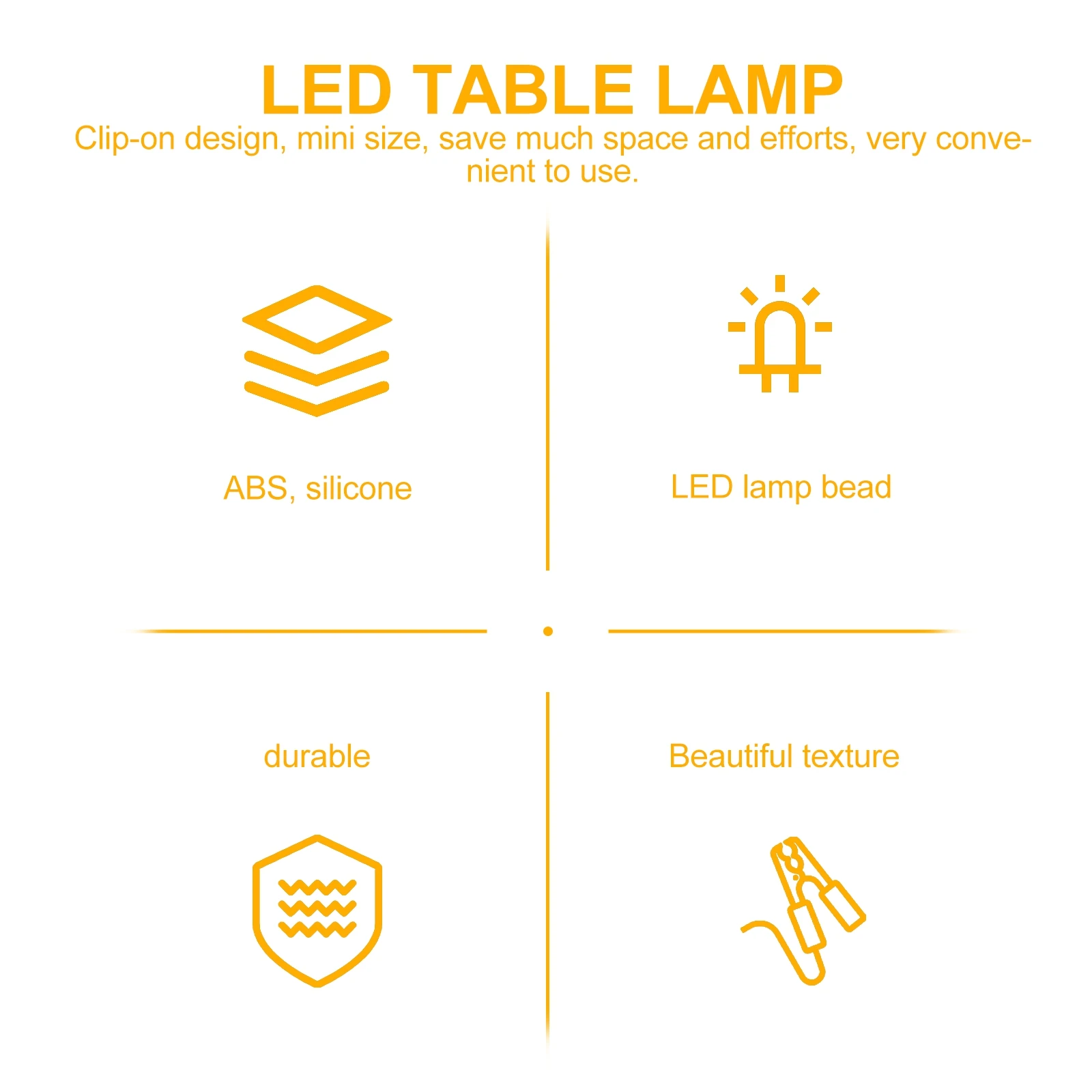 

Foldable Clip on Desk Lamp LED Mini Table Light Eye Protection Study Bedroom Dorm Use Adjustable Angle Silica Gel Design