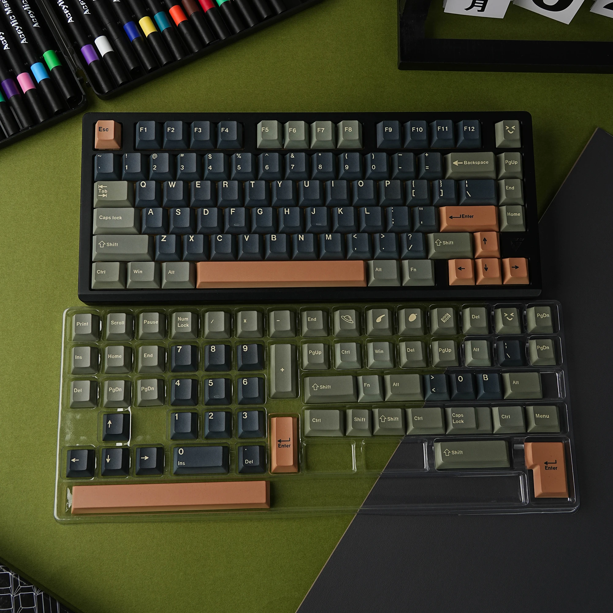 Golden Palm Dye Sub Mechanical Keyboard Keycaps Set 143 Keys German Korean Spanish Arabic French Russian ABNT-2 Big Collection - view 4
