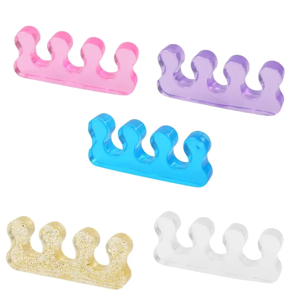 2 ชิ้น (1 คู่) 5 สี Finger Toe Separator Soft-Silicon Toe Separators ซิลิโคนอ่อนนุ่มยืดหยุ่น Finger Toe Spacers