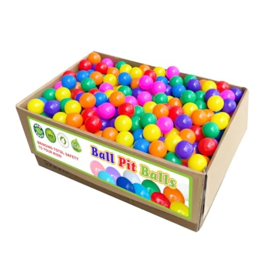 

500 Count Ball Pits Balls for,2.2" BPA Free Non-Toxic Crush Proof Plastic Play Balls, 7 Colors, Includes Net Bag Rainbow