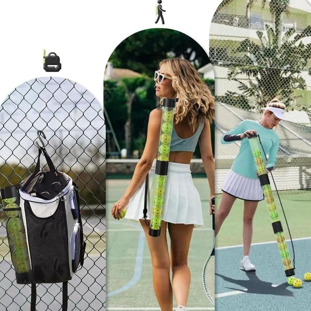 

1Pcs with Shoulder Strap Tennis Ball Picker Holder Large Capacity Lightweight Pickleball Ball Collector Plastic 95cm