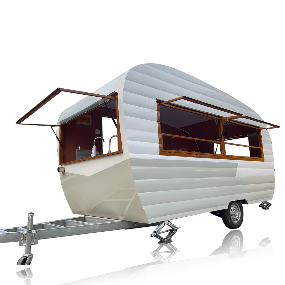 Truk makanan penuh dilengkapi 4m terjangkau Trailer makanan khusus USA dengan peralatan dapur lengkap