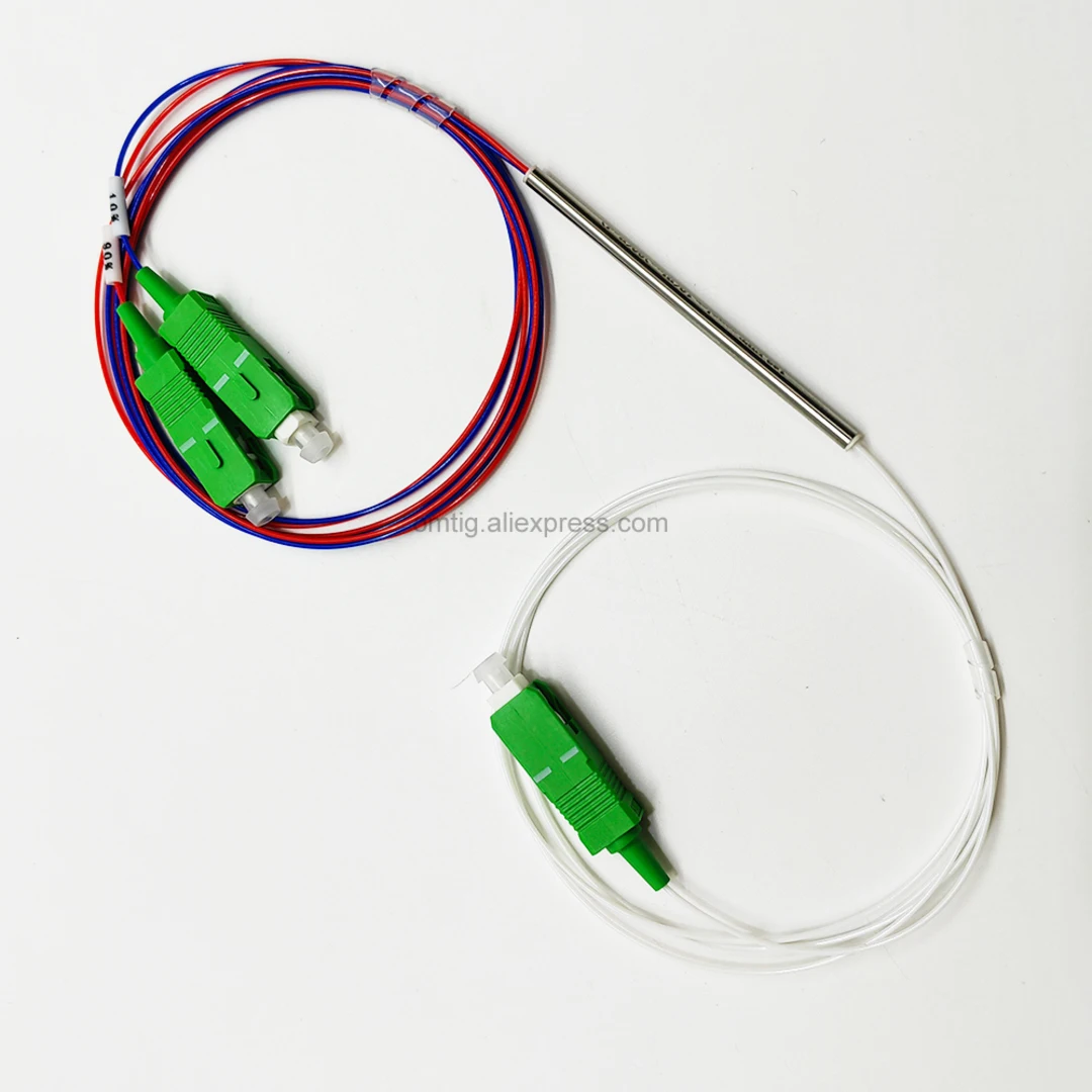 5pcs/lot Fiber Optic FBT Splitter With SC/APC Connector Fiber Optic Cable ,1x2 Single mode 0.9mm Optional Ratio Splitter