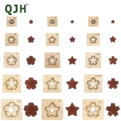 QJH 2.5-5.5cm Sakura, Flower, Five-Pointed Stars Steel Leather Cutter Die, Cutting Mold for Leather, Steel Punch-Leather Crafts